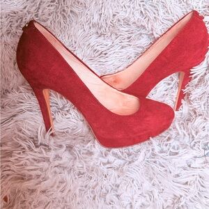MICHAEL Michael Kors Red Suede Heels
